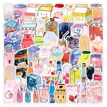 10/30/50PCS Kawaii Drink Cartoon Graffiti Stickers Aesthetics Phone Laptop Notebook Luggage Waterproof Sticker Decal Kid Toy