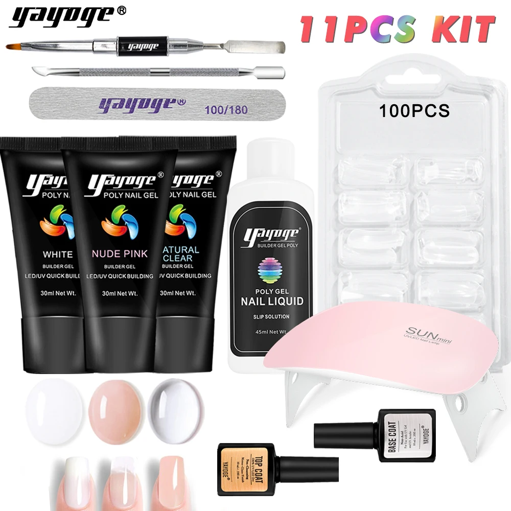 

US shipping Yayoge Poly Nail Gel Set Gel Polish For Nais Extension Quick Builder UV Gel Varnish Nail Tips Arrived 2-7 days