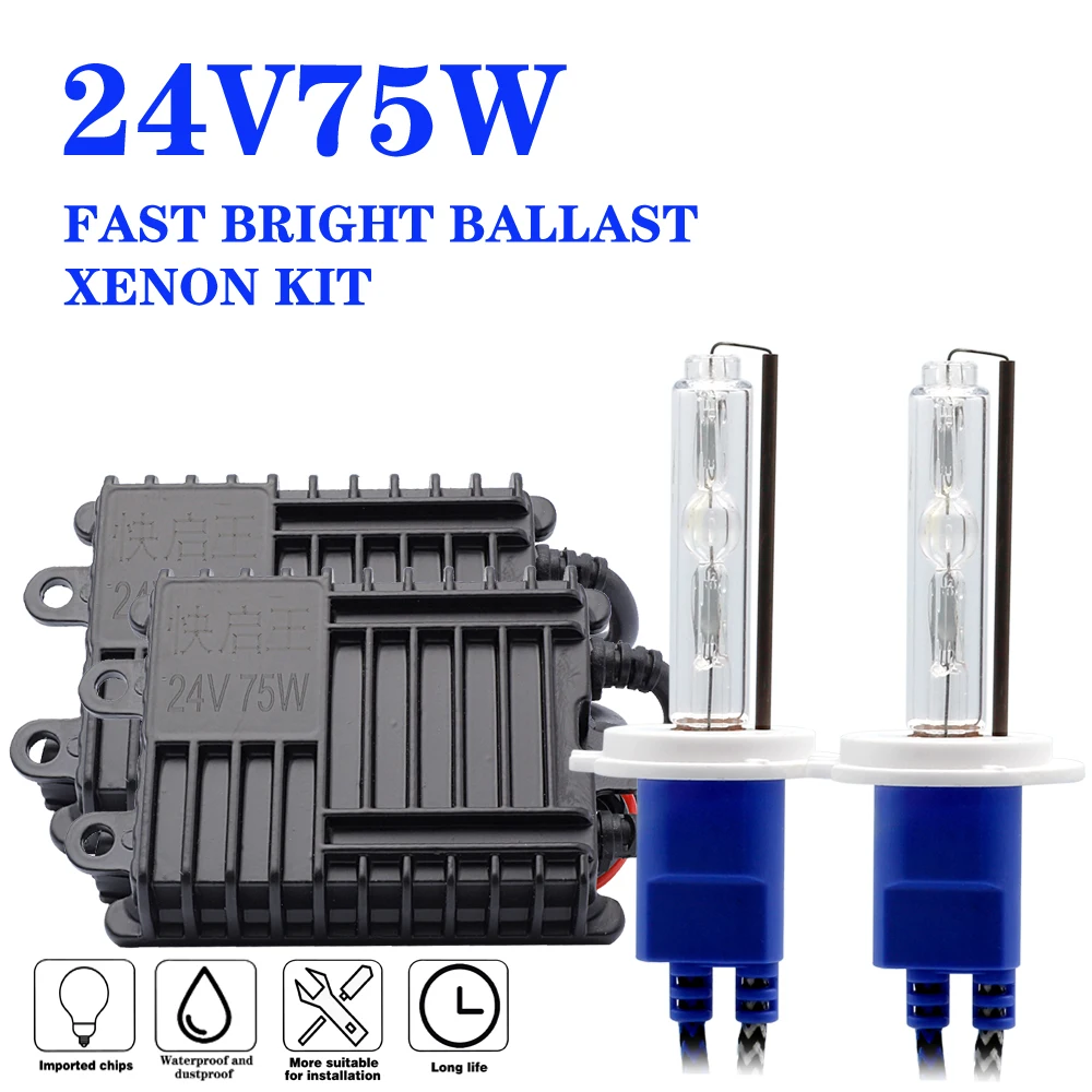 Лампа Ксеноновая HID для грузовых автомобилей 24 В 75 Вт H4 H1 H3 H7 H11 H27 880 HB3 HB4 4300K 6000K 8000K -