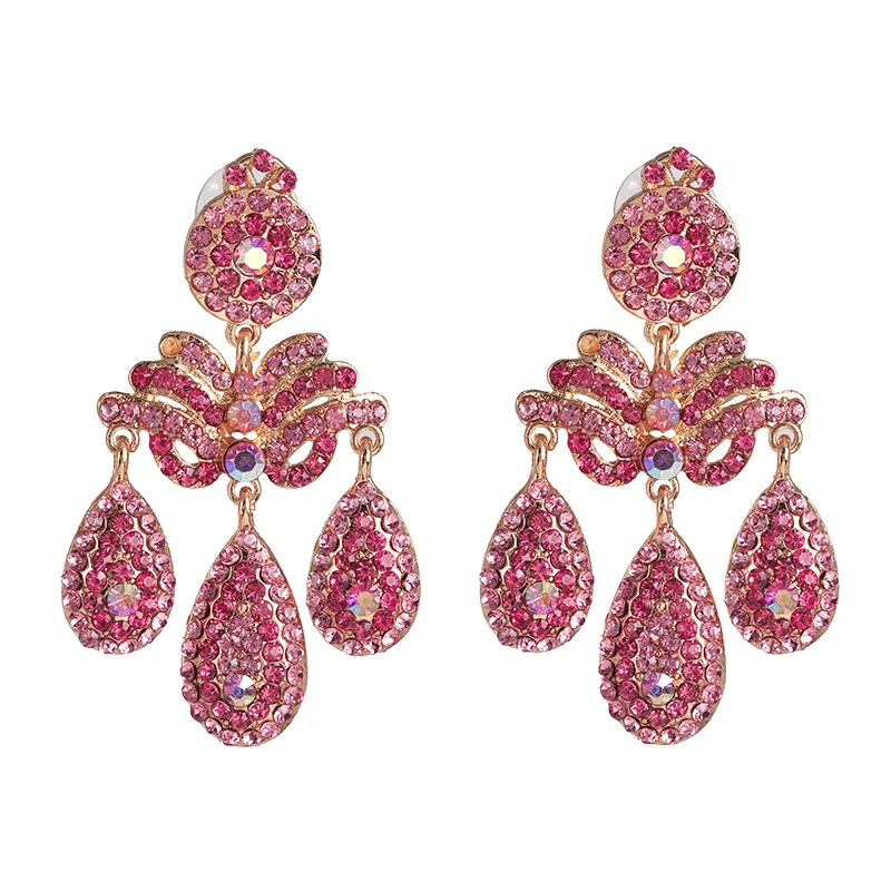 

Luxury Rhinestone Water drop Earrings For Women Crystal Long Dangle Drop Earring 2020 Female Fashion Jewelry Big earrings Gift