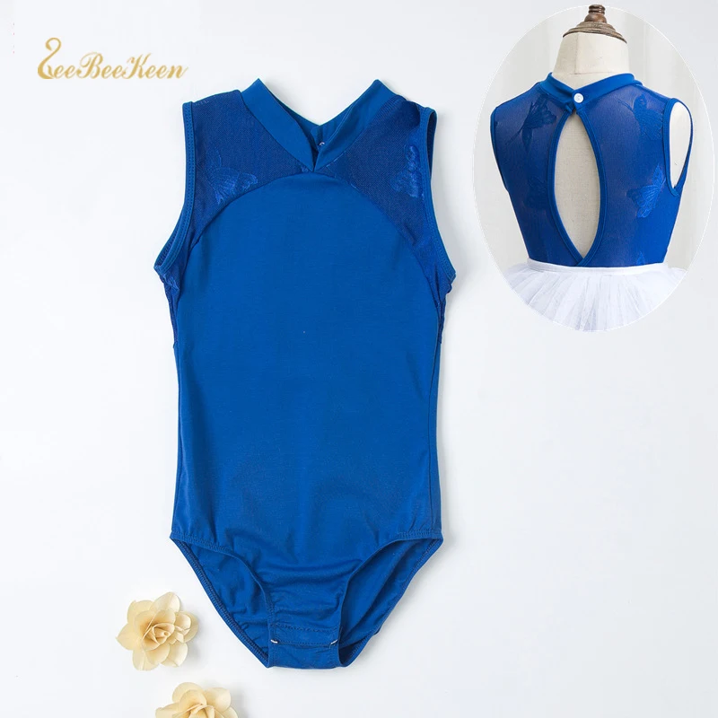 Балетная Одежда для девочек без рукавов с сеткой черного/синего/красного цвета |