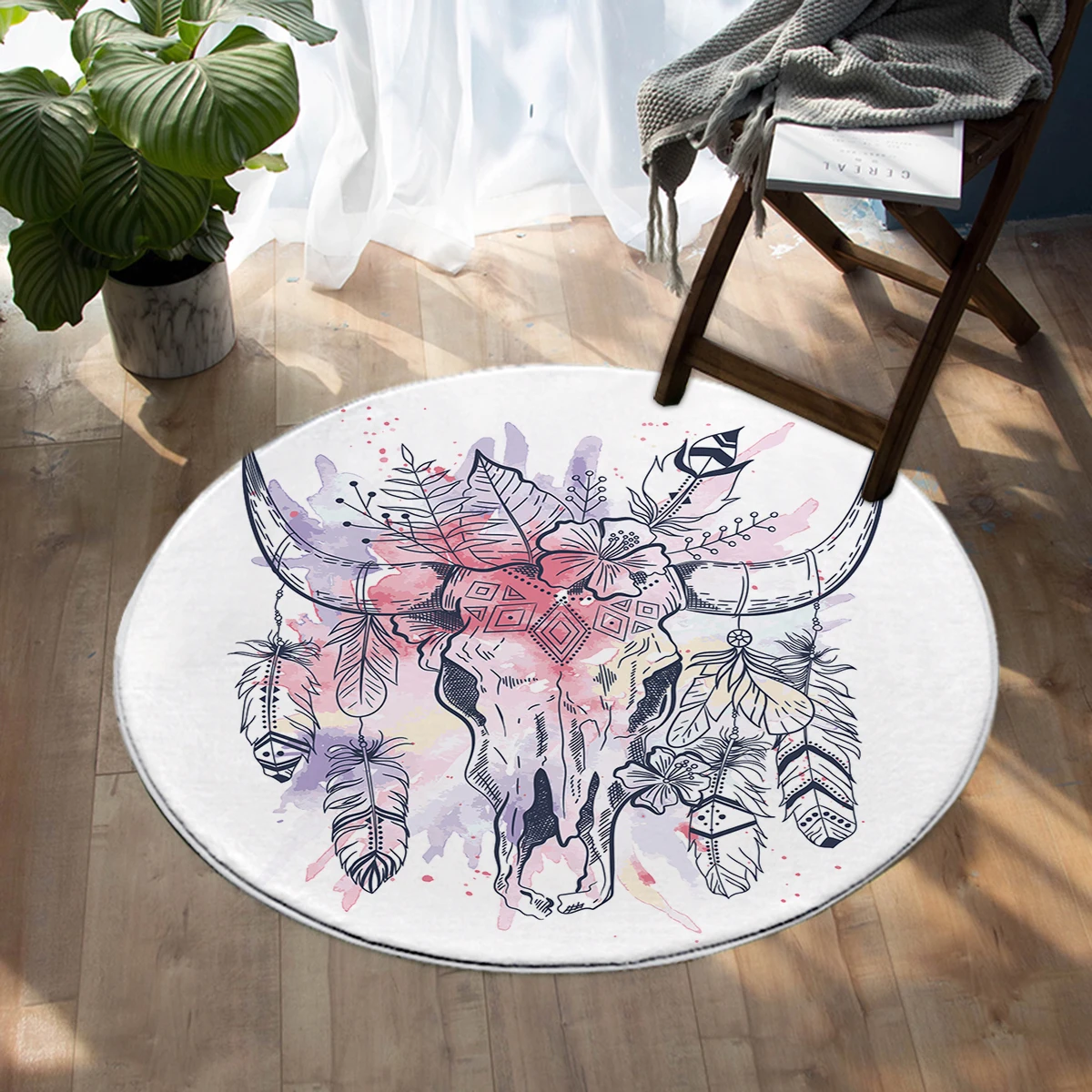 

Мультяшный ковер из пресноводной овечьей кости, Круглый напольный коврик, ковер для гостиной, 60 см, 80 см, 100 см, 120 см, 150 см