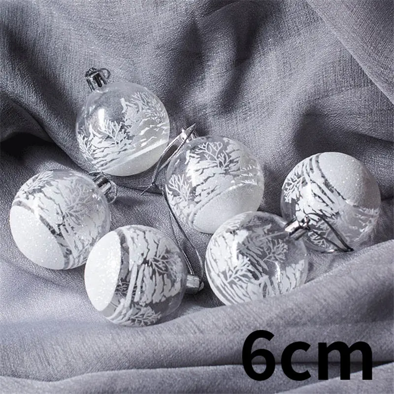 2PD-62603 6 шт./лот, многоцветные пластиковые шары, рождественские елочные украшения, подвесные Подвески, ремесло, год, Рождество, Декор для дома, вечерние украшения, 62603 - Цвет: 2PD-62603