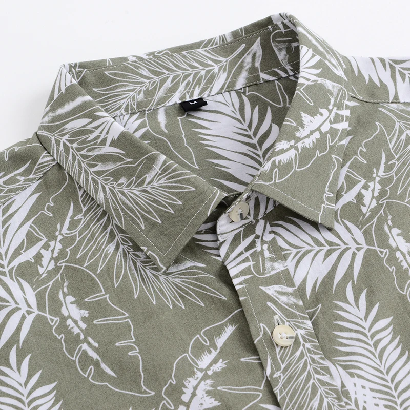 100% Cotton Hawaiian Printed Men's Shirt US Size Regular Fit Short Sleeve Beach Hawaii Blouse