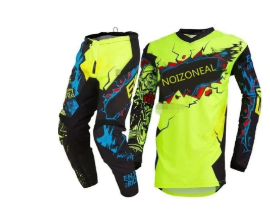 2019 NOIZONEAL MX Джерси Брюки для мотокросса Комплект и брюки гоночный наряд желтые