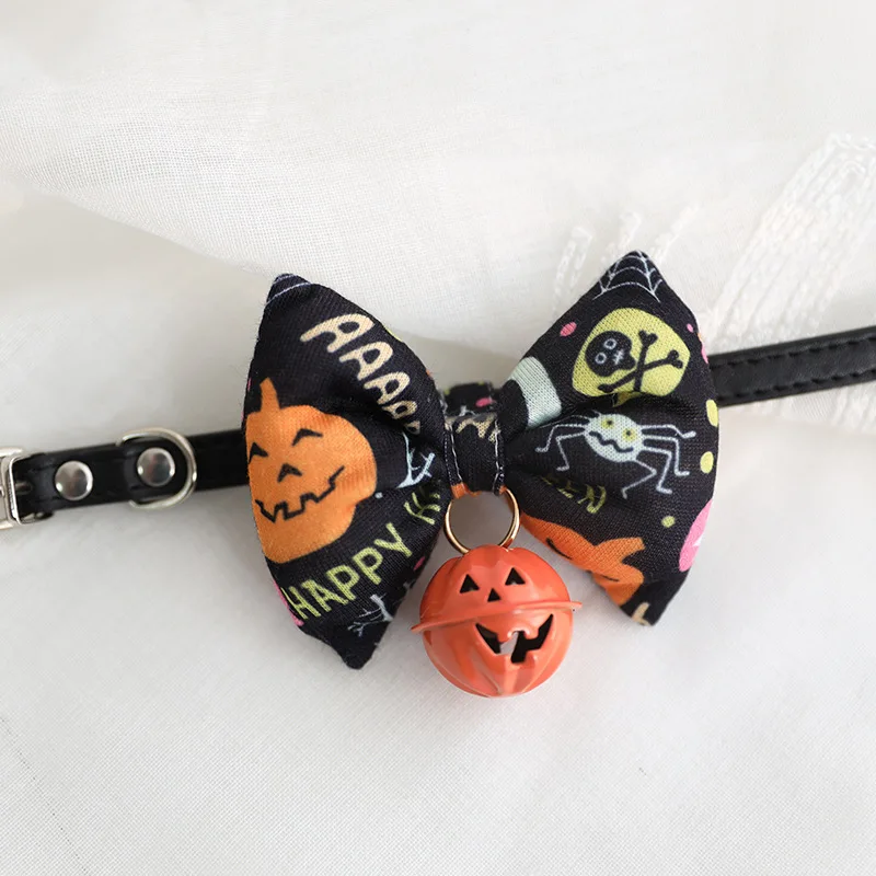 Ошейник для кошки на Хэллоуин с бантиком ошейник котенка колокольчиком