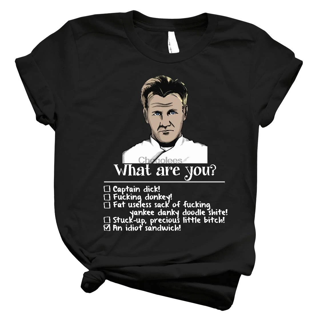 Гордон Рэмзи с идиотом сэндвич-рубашка |