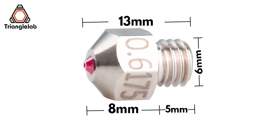 trianglelab MK8 Plated Copper ruby nozzle Ultra high temperature Compatible with special materials PETG ABS PEI PEEK NYLON