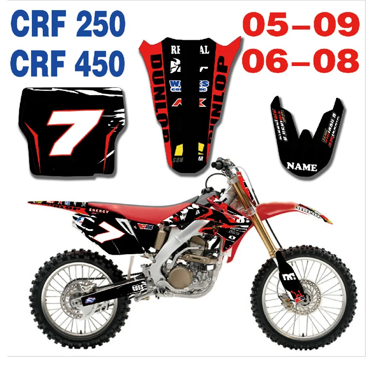 Новая команда графика фоны наклейки Наборы для Honda CRF250 CRF450 CRF 250 450 2005 2006 2007 2008 2009