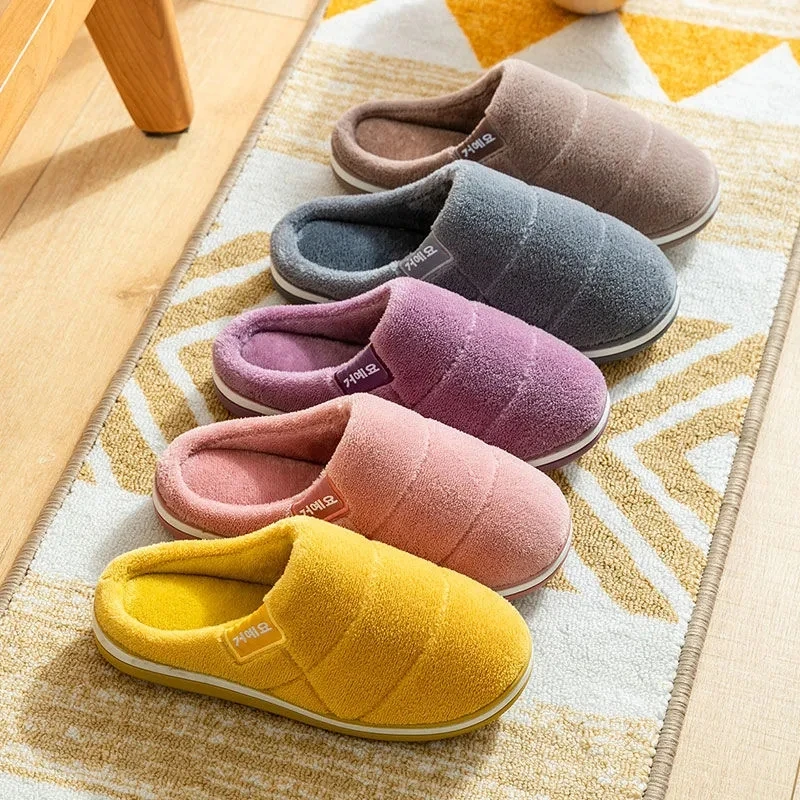 

Purple Indoor Slides Women's Winter Warm Scuff Slipper Girls House Plush Shoes Cozy Woman Home Bedroom Slippers Zapatilla Mujer