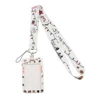 fd0253 lanyard neck strap mobile cell phone id card badge holder with keychain keyring strange things card cover with lanyard