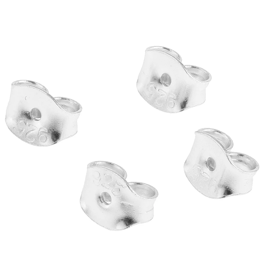 

16Pcs DIY 925 Sterling Silver Butterfly Back Stopper Earring Jewelry Finding