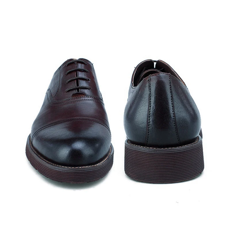Демисезонные мужские оксфорды ручной работы из натуральной кожи с закругленным