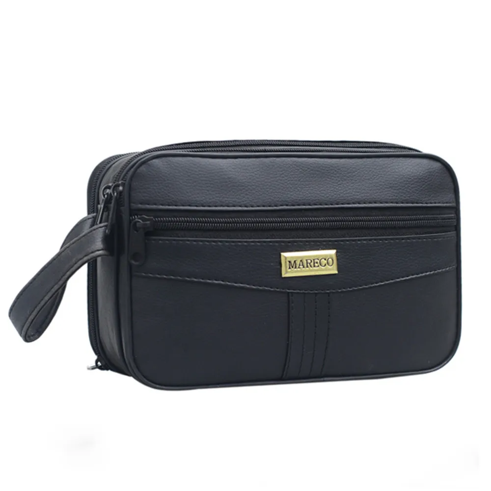 

Luxury Men Multifunction Handbag Casual Solid Day Cluthes Small Tote Zipper Purse Designer Handbag Bolsas Masculino