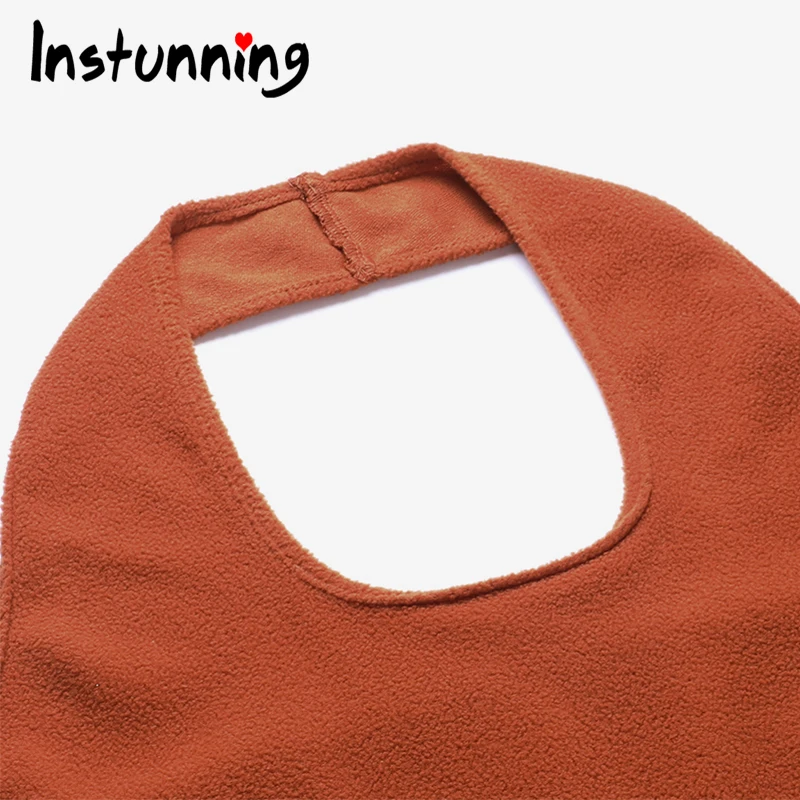 

Instunning Women Two Piece Jogger Set Sexy Backless Cotton Sleeveless Halter Top and Pockets Trousers Matching Outfit Solid 2021