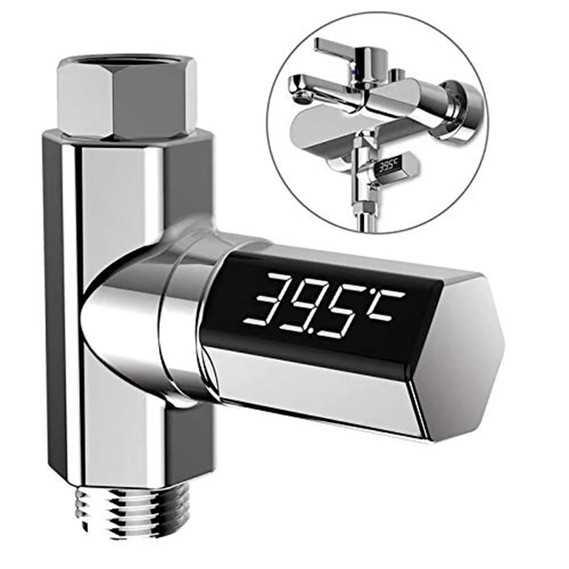 

Led Display Shower Thermometer Flow Self-Generating Waterproof Digital Water Temperature Meter Tester Monitor Bath