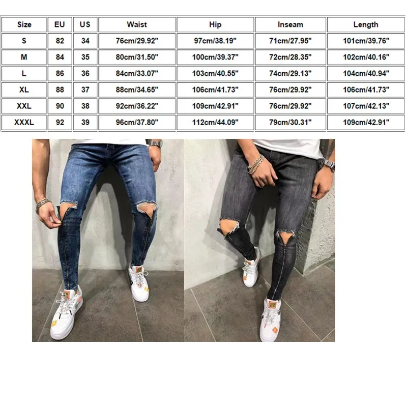 Мужские крутые дизайнерские брендовые черные джинсы обтягивающие рваные