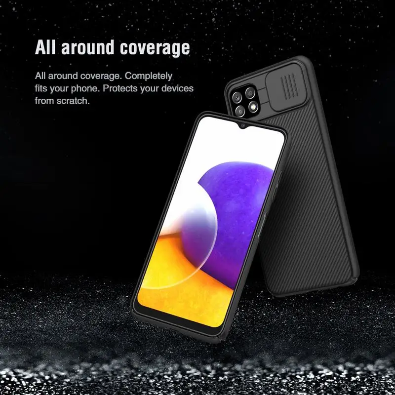 case for samsung galaxy a22 nillkin matte protective shell lens full coverage slide phone back cover for samsung a 22 5g coque free global shipping