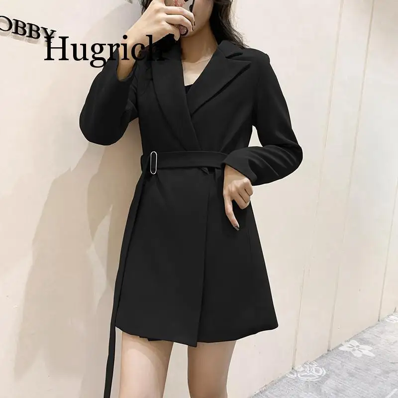 Женское платье-блейзер с отложным воротником весеннее короткое платье в офисном