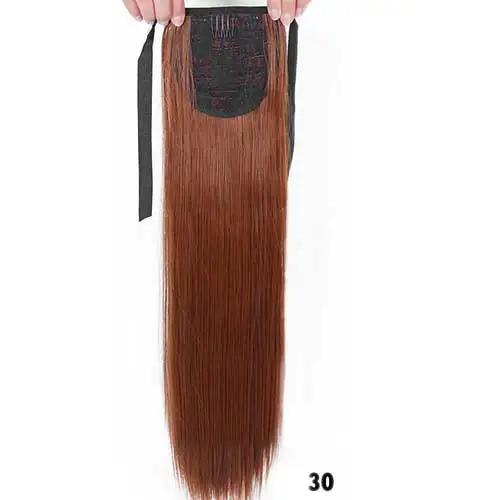 AOSIWIG 22 ''длинные прямые волосы клип в конский хвост шнурок конский хвост термостойкие синтетические накладные волосы для женщин - Цвет: 30