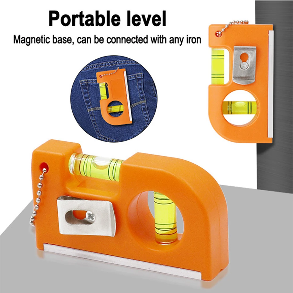 Мини спиртовой уровень молния висячая Пряжка магнитный Алюминиевый баланс