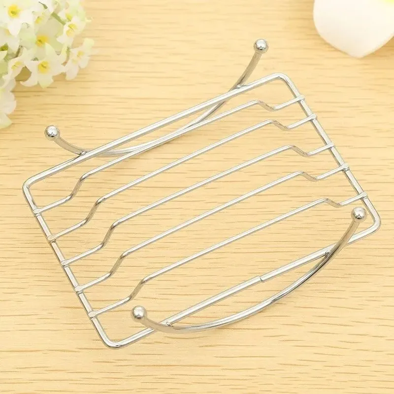 

1Pcs Drain Soap Dishes Holder Stainless Steel Modern Brief Bathroom Tray Soap Box Case Home Organizer Accessories