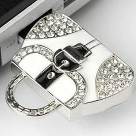 JASTER USB флэш-накопитель Алмазная ручка для сумок Подарочная бижутерия 4 ГБ 8 ГБ 16 ГБ 32 ГБ 64 ГБ Флешка кошелек сумка диск памяти дамские подарки - Цвет: Silver