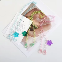 new ins color transparent flower acrylic lanyard mask chain glasses chain mask belt
