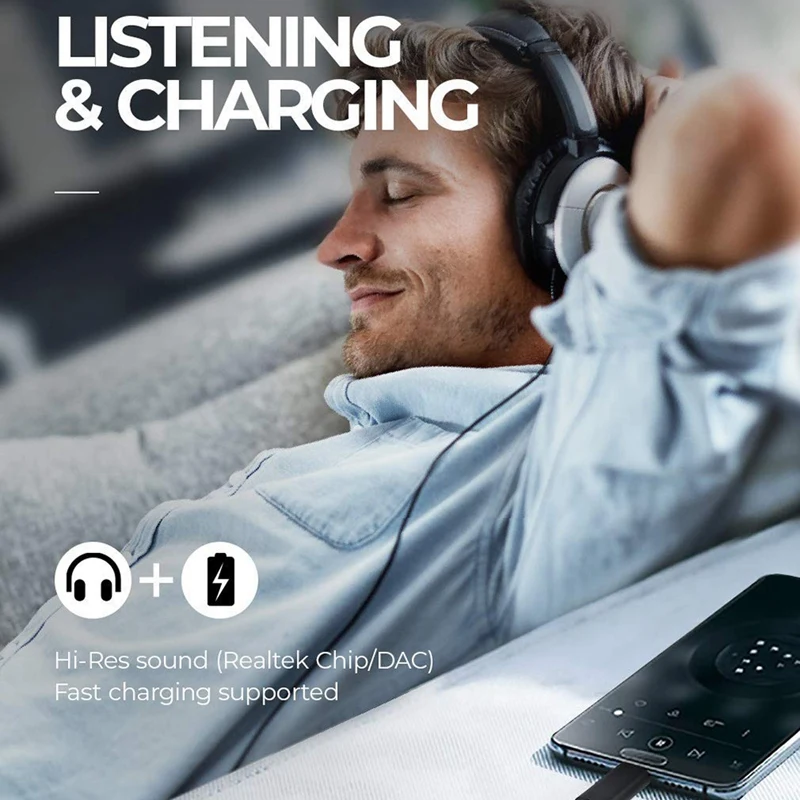 2In1 кабель Переходник USB C на 3 5 мм наушники адаптер переменного тока быстрая