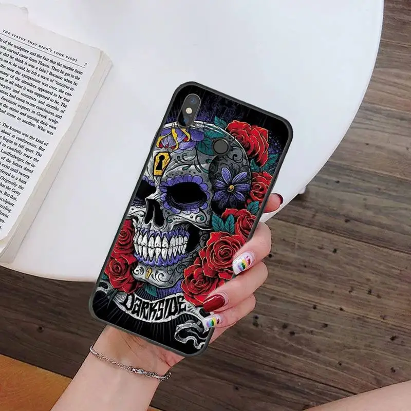 

Luxury flowers Skull Skeleton Phone Case For Xiaomi Redmi note 7 8 9 t k30 max3 9 s 10 pro lite