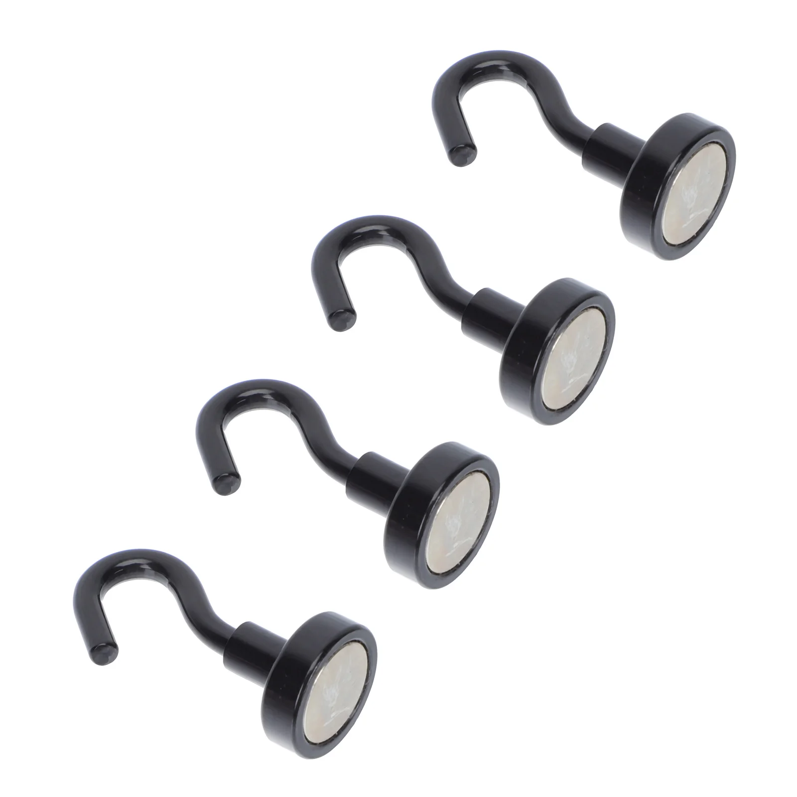 

4Pcs Home Hanging Hooks Magnetic Hooks for Garden Lightweight Hooks (Black)