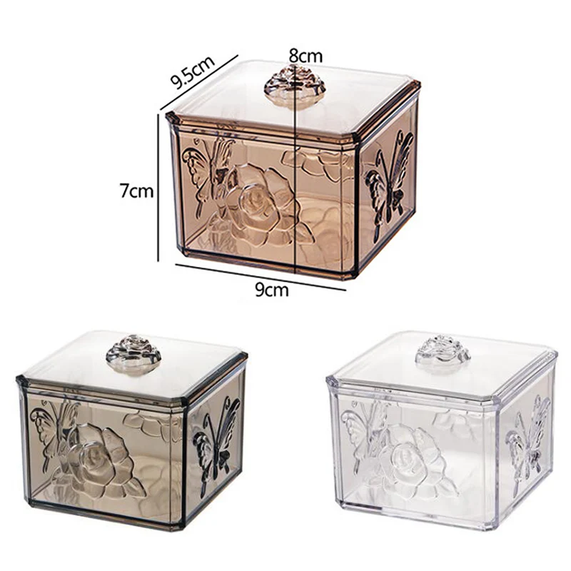 

Organizer Cosmetic Storage Box Cotton Swab Cotton Pad Storage Carved Lipstick Plastic Box Desktop C6C080X160