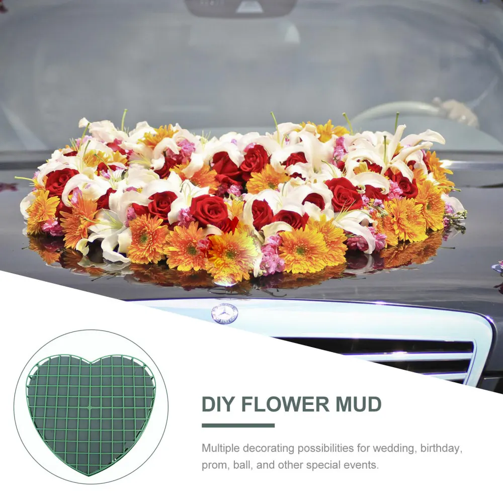 

1PC Wedding Car Floral Mud Car Head Flower Decoration Plate DIY Flowers Arranging Mud Creative DIY Flower Mud with Suction Cup