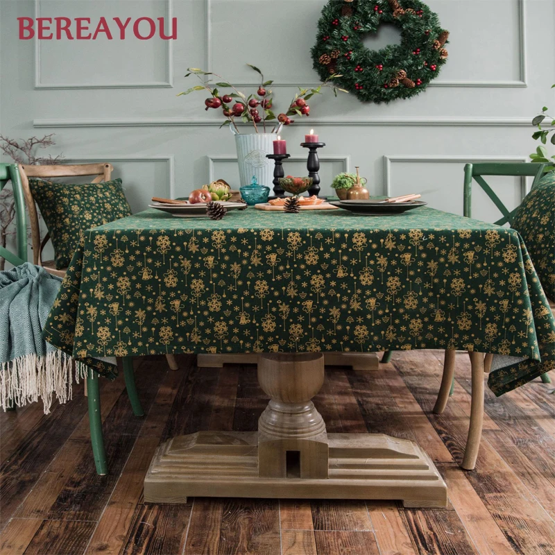 Скандинавские рождественские скатерти из хлопка и льна с японским принтом