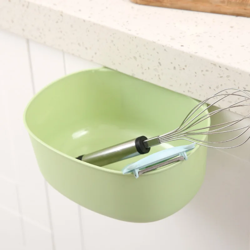 green round 1 шт. Кухонная стойка для хранения Многофункциональная Пластиковая мусорная корзина дверная подвесная корзина для мусора мусорная корзина для домашнего рабочего стола - Цвет: green round