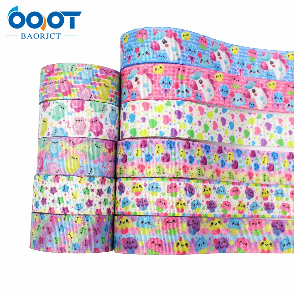 

1'' 5yards Cartoon printing Grosgrain Ribbons DIY Handmade Child Bow Wedding Decoration Gift Wrap Material,L-20620-579