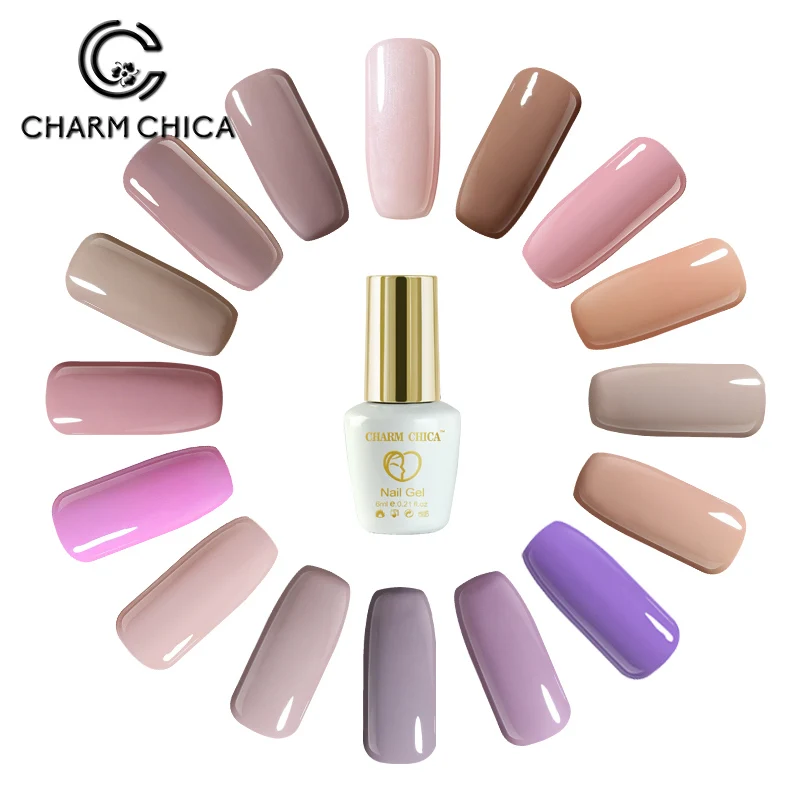 CHARM CHICA 6 мл Гель лак для ногтей УФ лака отмачиваемый розовый телесный серия