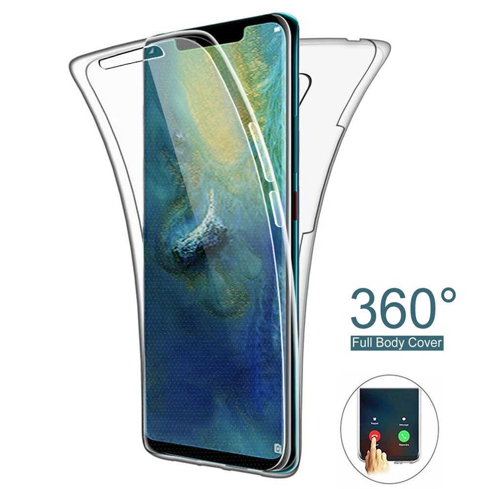 360 Double Silicone Phone Case for Huawei Y5 Y6 Y7 Y9 2019 P30 P20 Pro P10 P9 P8 Lite 2017 P Smart Plus Honor 10i 20i Cases | Компьютеры и