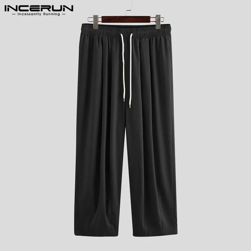 Мужские брюки с широкими штанинами 2021 Drawstring Joggers однотонные карманы Хай стрит