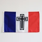 Флаг Франции спецопераций, полиция жандармерии GIGN, национальная армия жандармерии, французский католический крест, Иисус Христа