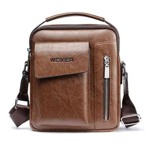 casual men shoulder bag vintage crossbody bags male bag pu handbag capacity men messenger bags top handle tote bag free global shipping