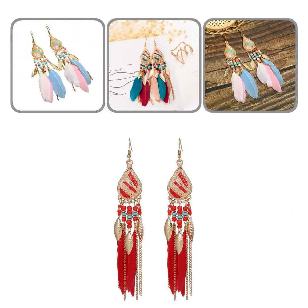 

Серьги с крючком и бисером, привлекательные изысканные длинные висячие серьги