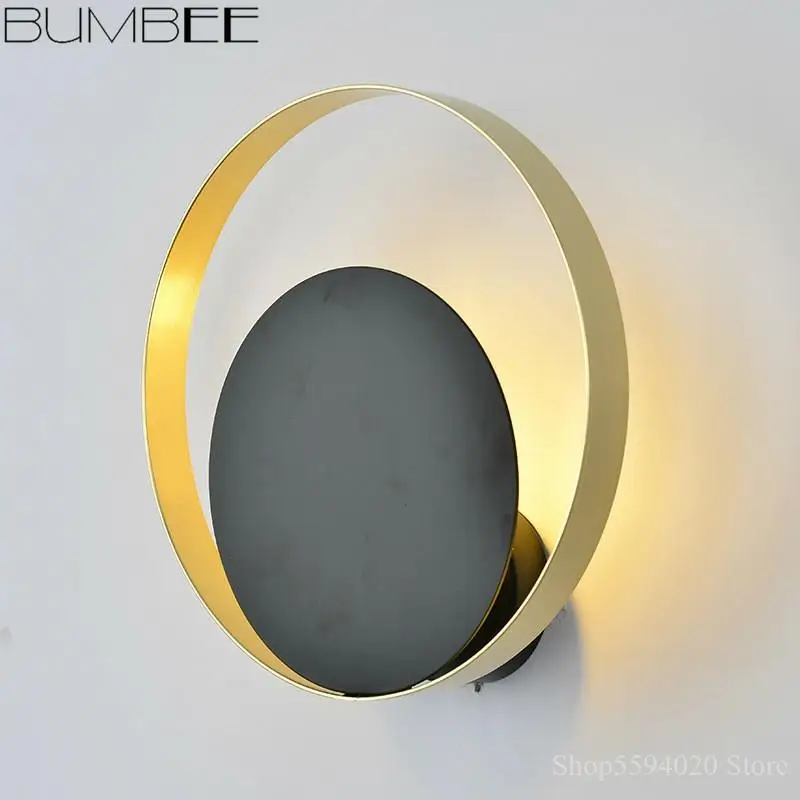 Роскошная настенная лампа в стиле постмодерн дизайнерский круговой светильник