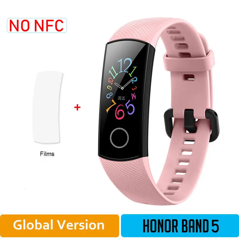 PinkGlobal5 add F Глобальная версия Honor Band 5 браслет с кислородом крови смарт-трекеры активности Bluetooth умный Браслет мониторинг сердечного ритма - Цвет: PinkGlobal5 add F