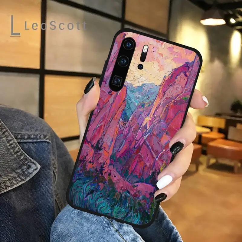 

Landscape painting Phone Case For Huawei P 20 30 40 lite pro smart 2019 honor 10 i lite 8x nova 5t mate 20 pro funda