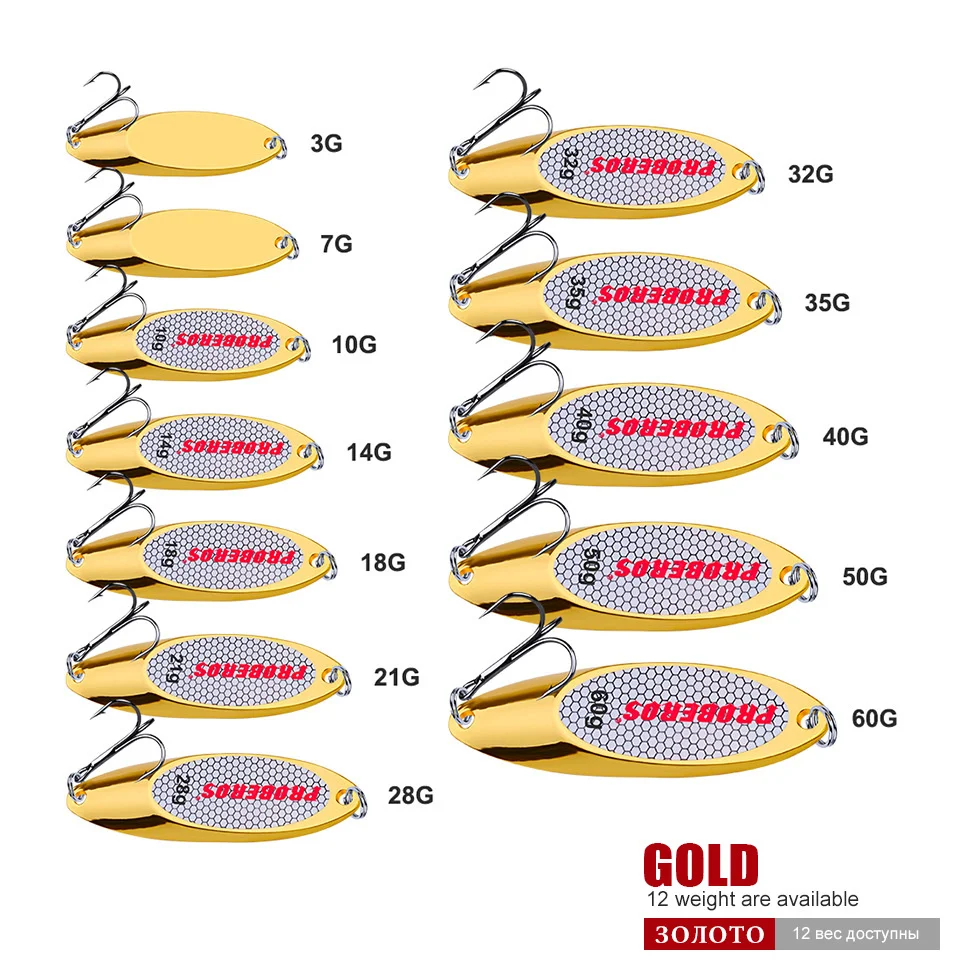 

Metal Fishing Lure Hard Bait Spinner Spoon Iron Plate Luya VIB Bright pesca Gold Silver Color Sea Fishing tackle Big