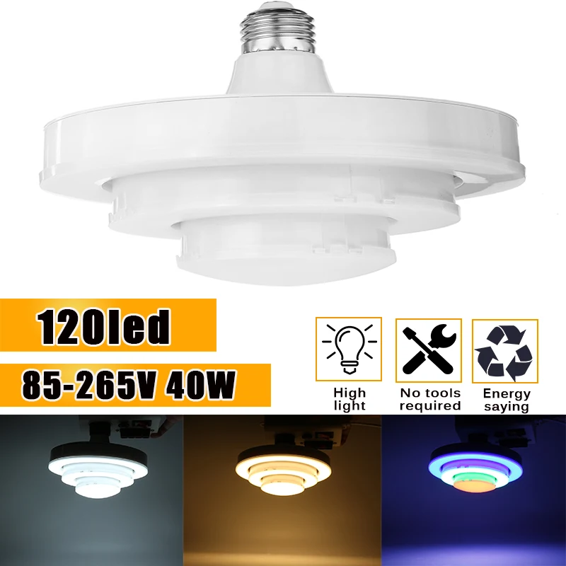 

40W 85-265V Retractable RGB LED Ceiling Light Cold Warm White Colorful Light LED Fixture Ceiling Lamp for Living Room Lighting