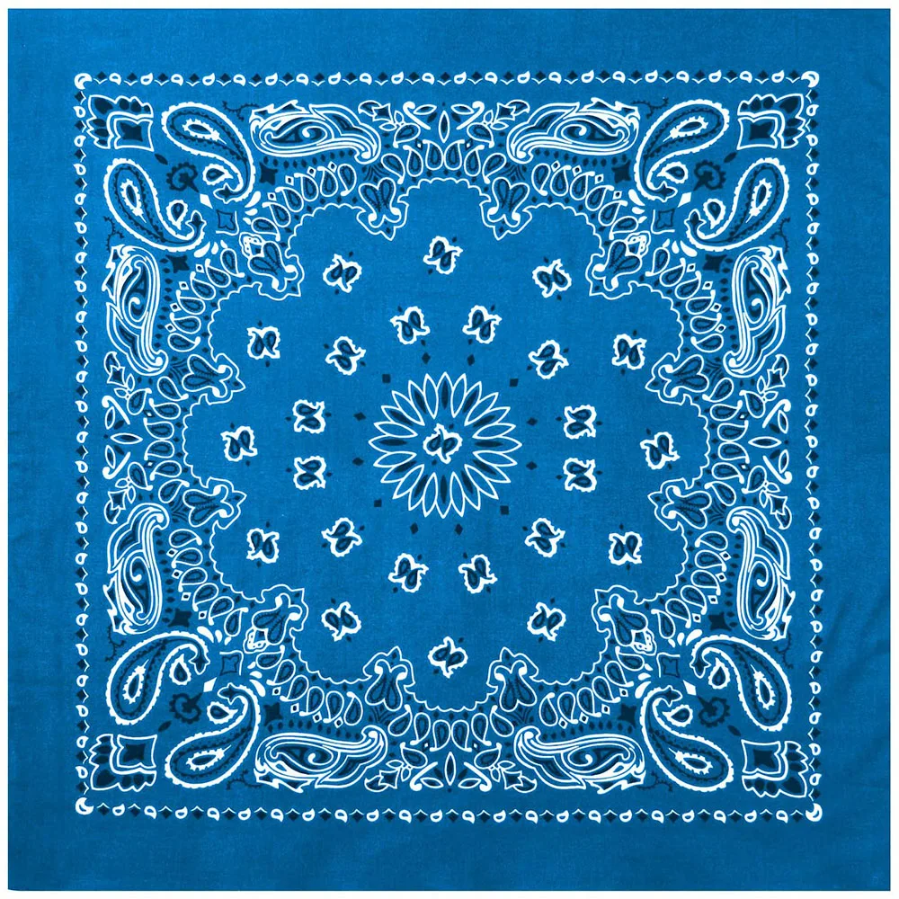 Бандана 22 дюйма 100% хлопок двусторонняя с принтом пейсли ковбойские