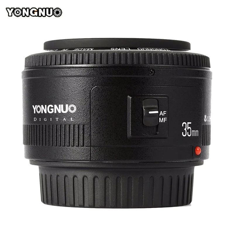 Объективы YONGNUO 35 мм YN35mm F2.0 AF/MF фиксированный фокус F1.8 объектив для Canon Nikon F