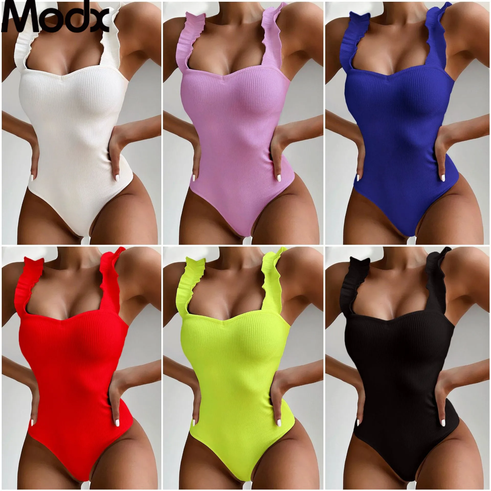 Modx 2021 Для женщин Новинка с цветочным рисунком рюшами пикантные Одна деталь